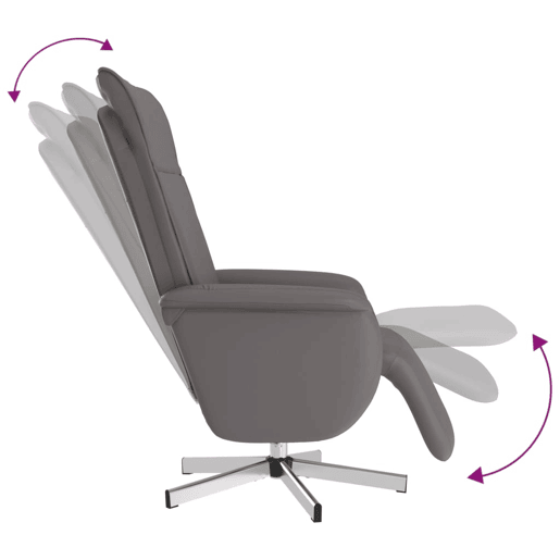 vidaXL Cadeira massagens reclinável capoio pés couro artificial cinza vidaXL Cadeira massagens reclinável capoio pés couro artificial cinza