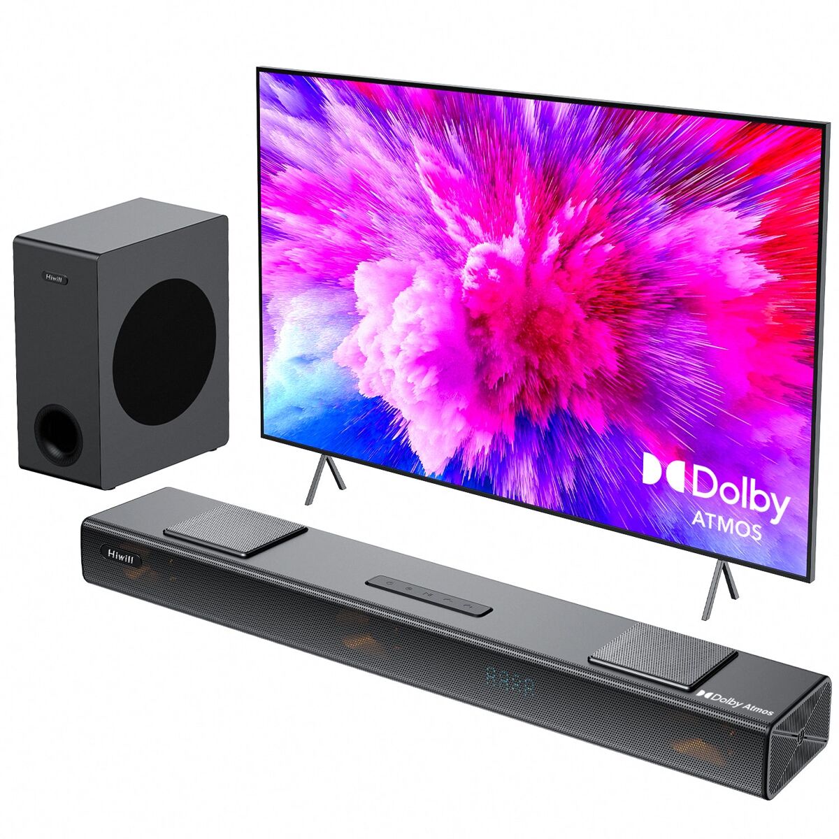 Barra de Sonido Hiwill A312 - 3.1.2CH 400W Con Subwoofer 5.25"