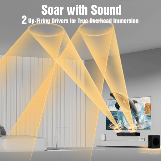 Hiwill A312 Barra de Som - 3.1.2 Dolby Atmos 400W com Subwoofer 5,25 - Preto