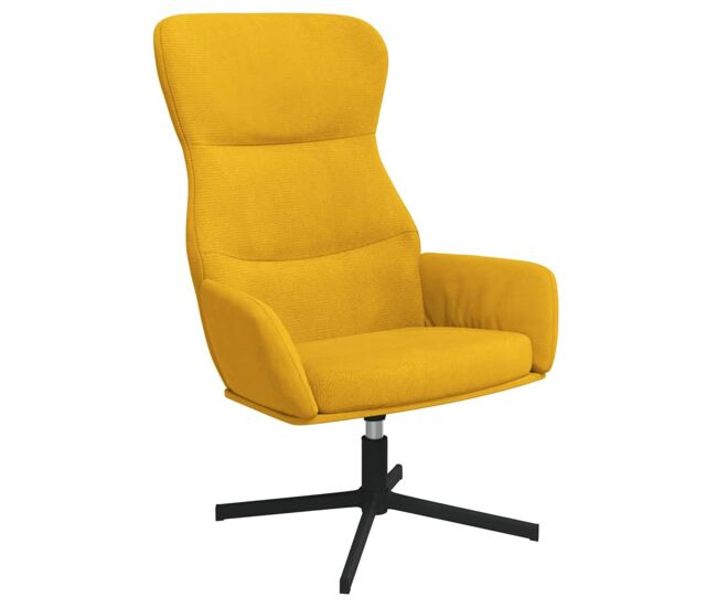 Vidaxl silla de relajación de terciopelo amarillo mostaza