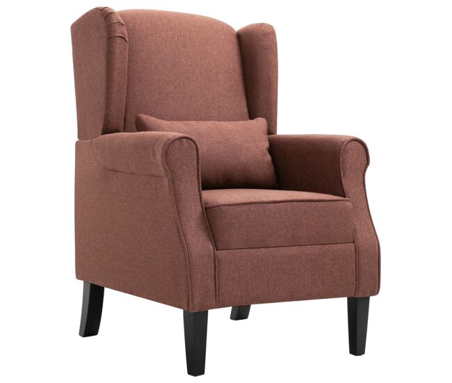 Vidaxl sillón de tela marrón
