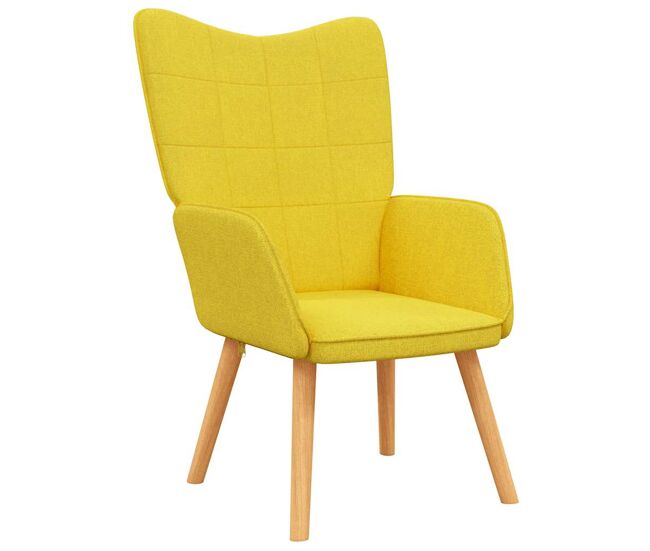 Vidaxl sillón de relax de tela amarillo mostaza