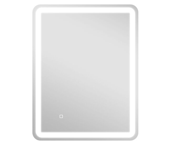 Homcom espejo de baño con luces led, 60x80 cm, espejo de pared, 3 colores de luz, brillo regulable, función antivaho, función de memoria, interruptor