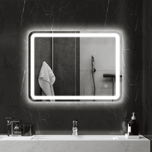 HOMCOM Espelho Casa de banho com Luzes LED 60x80 cm Espelho de Parede Antiembaciamento com 3 Temperaturas de Cor Ajustável e Função de Memória Horizontal e Vertical Prata