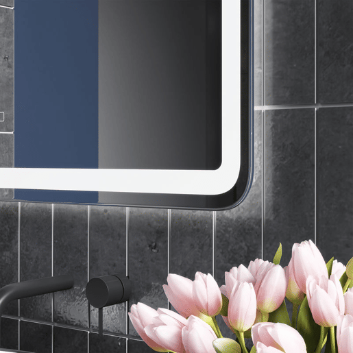 HOMCOM Espelho Casa de banho com Luzes LED 60x80 cm Espelho de Parede Antiembaciamento com 3 Temperaturas de Cor Ajustável e Função de Memória Horizontal e Vertical Prata