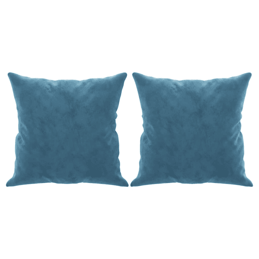 Sofá 3 lugares - Sofá fixo c almofadas decorativas 180 cm veludo azul