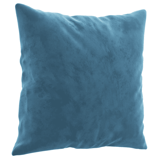 Sofá 3 lugares - Sofá fixo c almofadas decorativas 180 cm veludo azul
