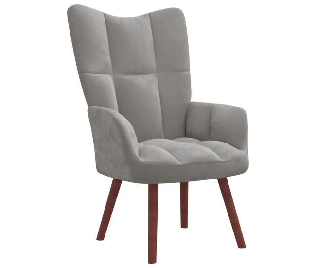 Vidaxl sillón de relax de terciopelo gris claro