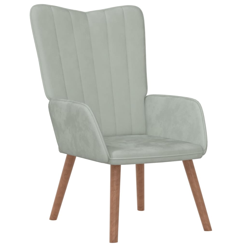 Vidaxl sillón de relax de terciopelo gris claro