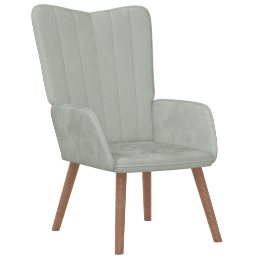 vidaXL Cadeira de descanso veludo cinzento-claro vidaXL Cadeira de descanso veludo cinzento-claro