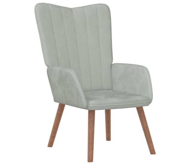 Vidaxl sillón de relax de terciopelo gris claro