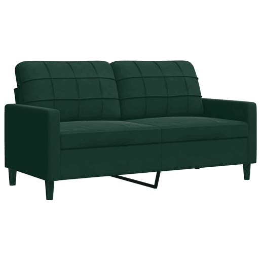 vidaXL 3 pcs conjunto sofás com almofadões e rolos veludo verde-escuro