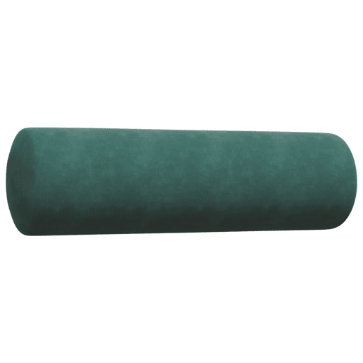 vidaXL 3 pcs conjunto sofás com almofadões e rolos veludo verde-escuro