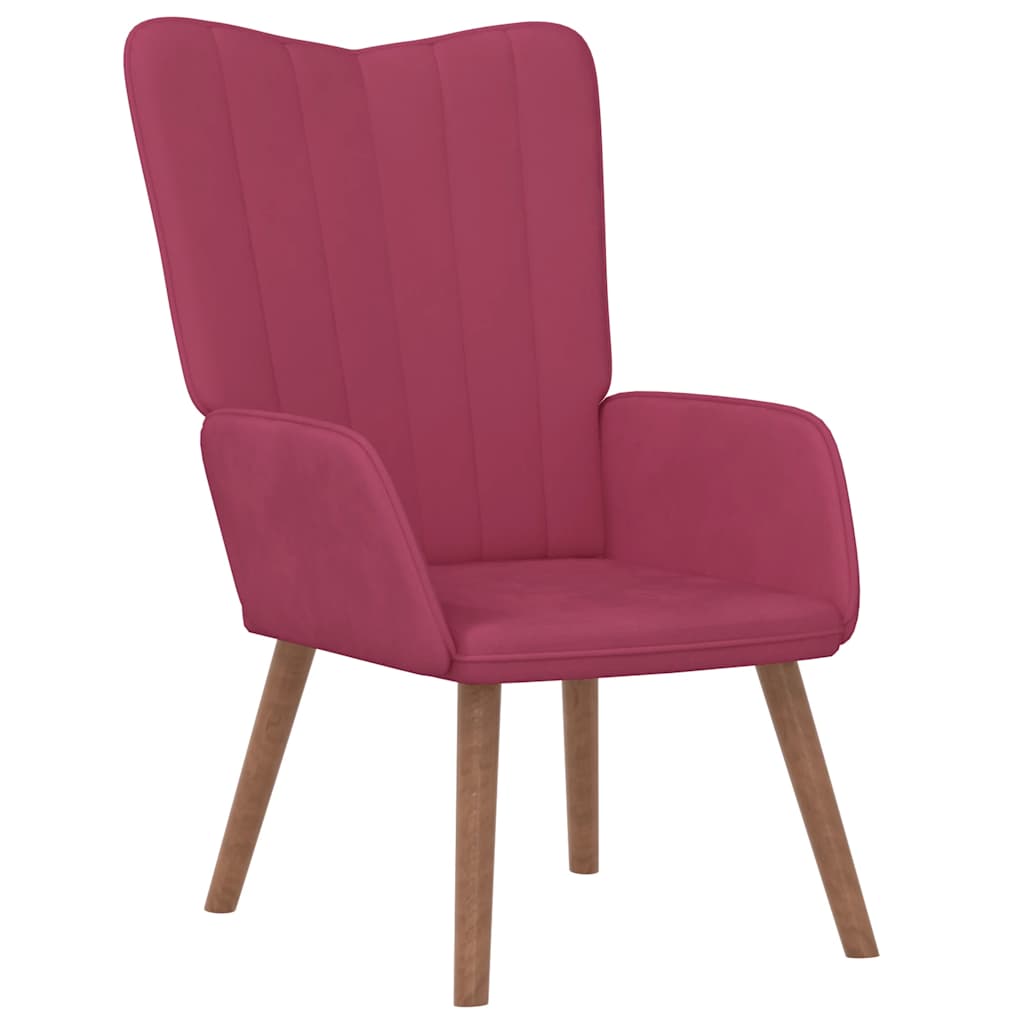 Vidaxl sillón de relax de terciopelo rojo vino tinto