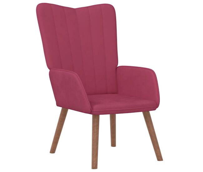 Vidaxl sillón de relax de terciopelo rojo vino tinto