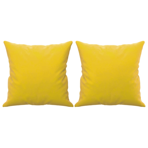 Sofá 3 lugares - Sofá fixo c almofadas decorativas 180 cm veludo amarelo