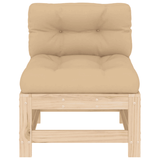 vidaXL Sofás de centro com almofadões 2 pcs pinho maciço