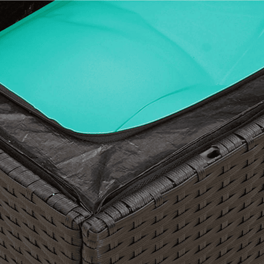 vidaXL Sofá de jardim 3 lugares com almofadões vime PE preto vidaXL Sofá de jardim 3 lugares com almofadões vime PE preto
