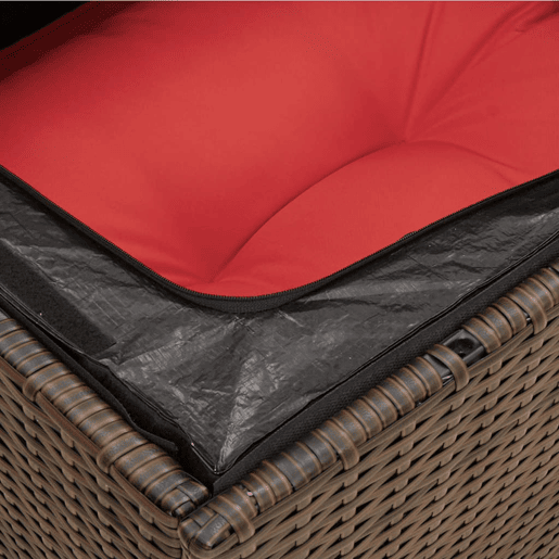 vidaXL Sofá de canto de jardim com almofadas em vime sintético marrom vidaXL Sofá de canto de jardim com almofadas em vime sintético marrom