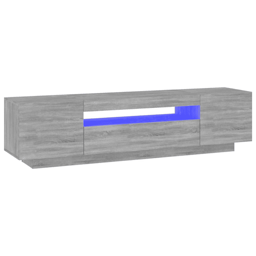Móvel de TV - Modulo de TV - Armário de TV com luzes LED 160x35x40 cm sonoma cinzento