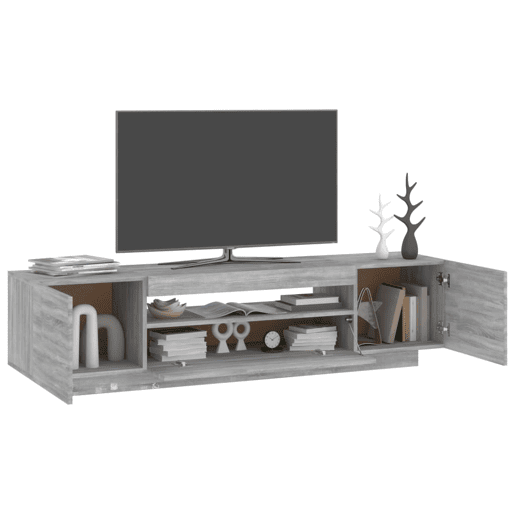 Móvel de TV - Modulo de TV - Armário de TV com luzes LED 160x35x40 cm sonoma cinzento