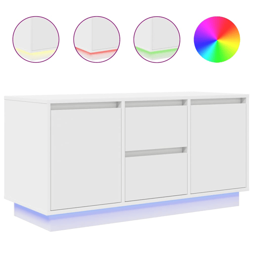 Móvel de TV - Modulo de TV - Armário de TV com luzes LED 100x41x50 cm branco