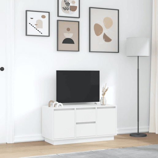 Móvel de TV - Modulo de TV - Armário de TV com luzes LED 100x41x50 cm branco