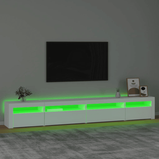 Móvel de TV - Modulo de TV - Armário de TV com luzes LED 270x35x40 cm branco