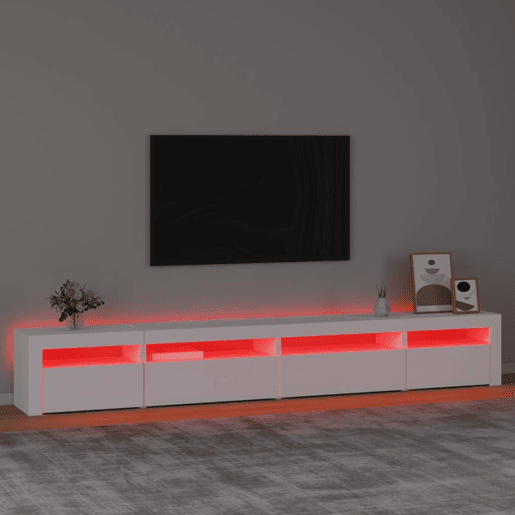 Móvel de TV - Modulo de TV - Armário de TV com luzes LED 270x35x40 cm branco