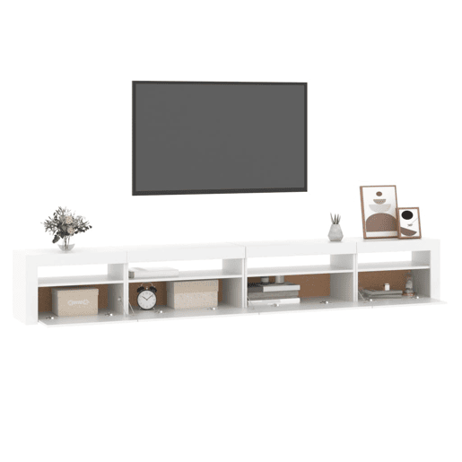 Móvel de TV - Modulo de TV - Armário de TV com luzes LED 270x35x40 cm branco