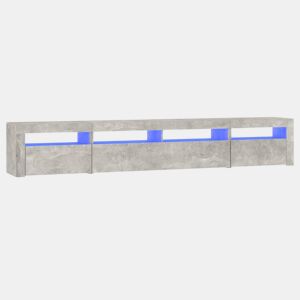 Móvel de TV - Modulo de TV - Armário de TV com luzes LED 240x35x40 cm cinzento cimento