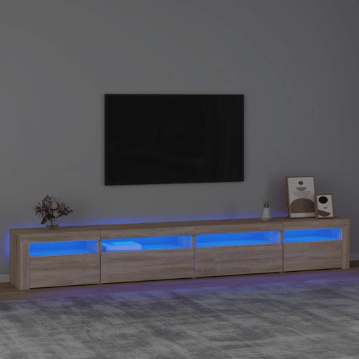 Móvel de TV - Modulo de TV - Armário de TV com luzes LED 270x35x40 cm carvalho sonoma