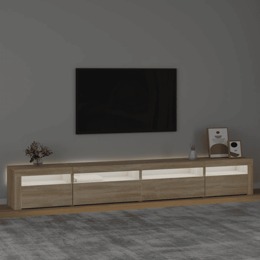 Móvel de TV - Modulo de TV - Armário de TV com luzes LED 270x35x40 cm carvalho sonoma