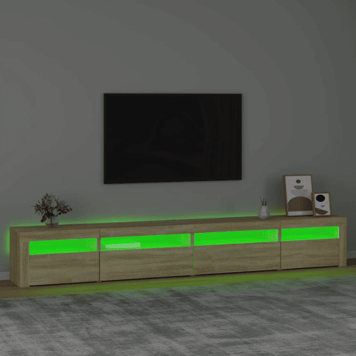 Móvel de TV - Modulo de TV - Armário de TV com luzes LED 270x35x40 cm carvalho sonoma