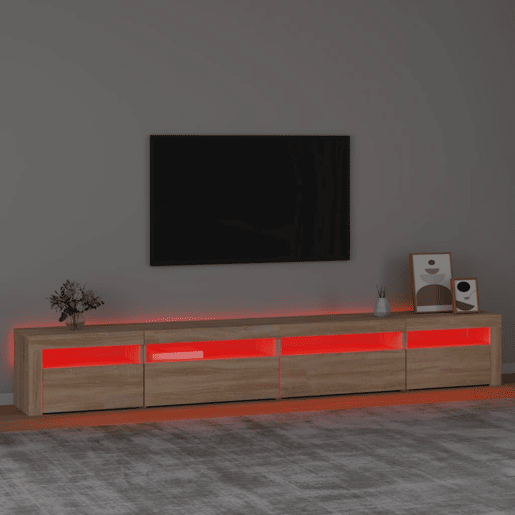 Móvel de TV - Modulo de TV - Armário de TV com luzes LED 270x35x40 cm carvalho sonoma