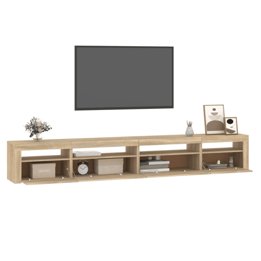 Móvel de TV - Modulo de TV - Armário de TV com luzes LED 270x35x40 cm carvalho sonoma