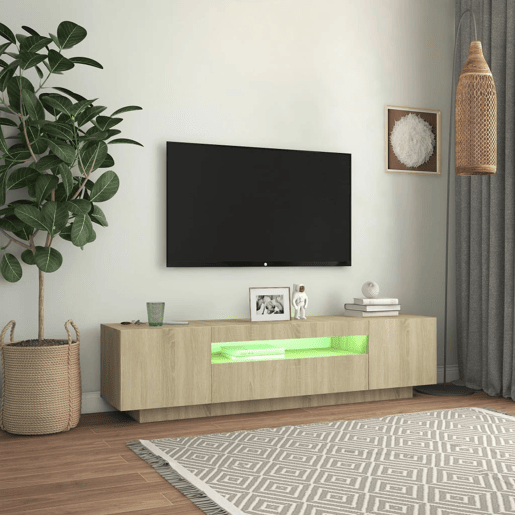 Móvel de TV - Modulo de TV - Armário de TV com luzes LED 160x35x40 cm carvalho sonoma