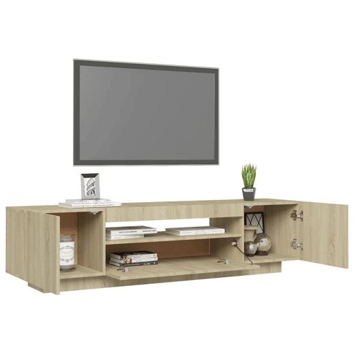 Móvel de TV - Modulo de TV - Armário de TV com luzes LED 160x35x40 cm carvalho sonoma