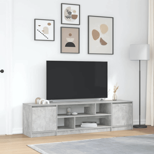 Móvel de TV - Modulo de TV - Armário de TV 188,5x41x50 cm derivados madeira cinzento cimento