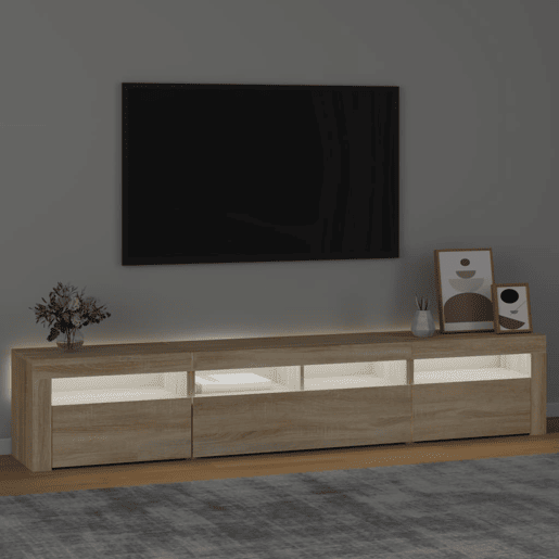 Móvel de TV - Modulo de TV - Armário de TV com luzes LED 210x35x40 cm carvalho sonoma