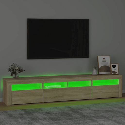 Móvel de TV - Modulo de TV - Armário de TV com luzes LED 210x35x40 cm carvalho sonoma