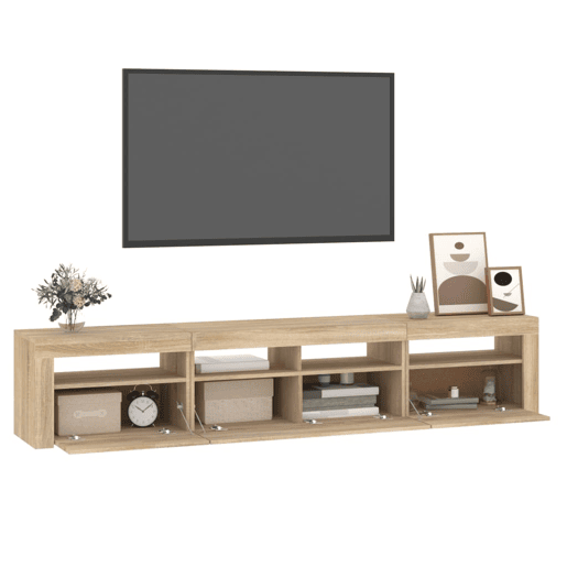 Móvel de TV - Modulo de TV - Armário de TV com luzes LED 210x35x40 cm carvalho sonoma