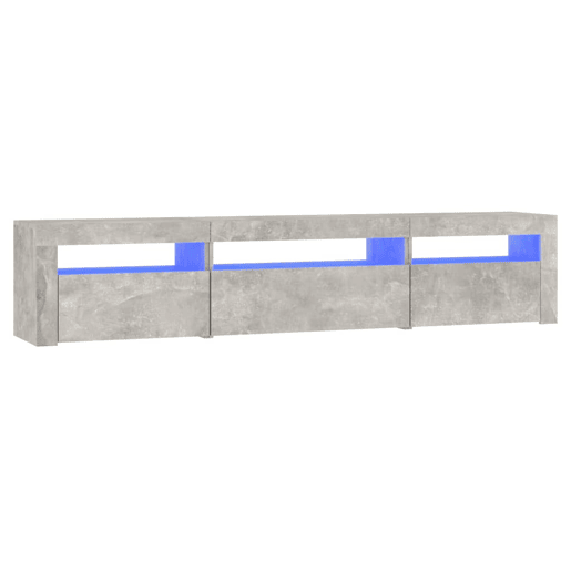 Móvel de TV - Modulo de TV - Armário de TV com luzes LED 195x35x40 cm cinzento cimento