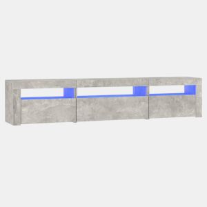 Móvel de TV - Modulo de TV - Armário de TV com luzes LED 195x35x40 cm cinzento cimento