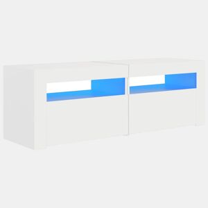 Móvel de TV - Modulo de TV - Armário de TV com luzes LED 120x35x40 cm branco