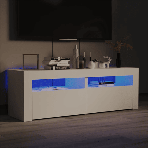 Móvel de TV - Modulo de TV - Armário de TV com luzes LED 120x35x40 cm branco