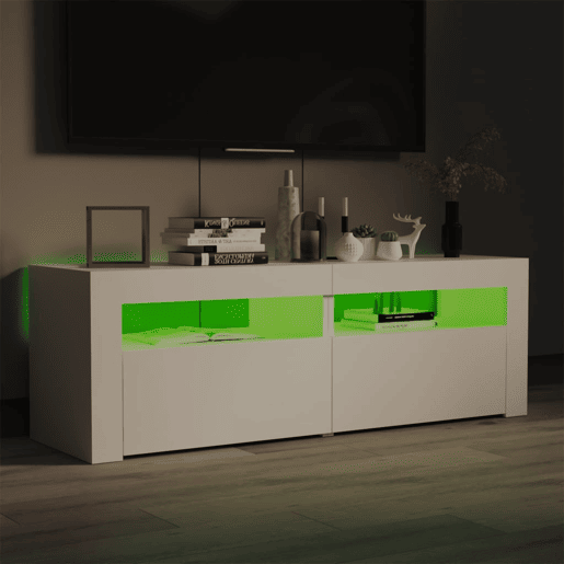 Móvel de TV - Modulo de TV - Armário de TV com luzes LED 120x35x40 cm branco