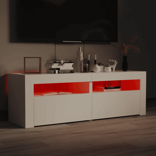 Móvel de TV - Modulo de TV - Armário de TV com luzes LED 120x35x40 cm branco