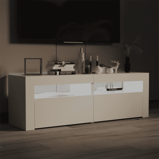 Móvel de TV - Modulo de TV - Armário de TV com luzes LED 120x35x40 cm branco