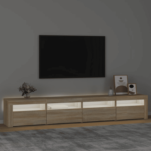 Móvel de TV - Modulo de TV - Armário de TV com luzes LED 240x35x40 cm carvalho sonoma